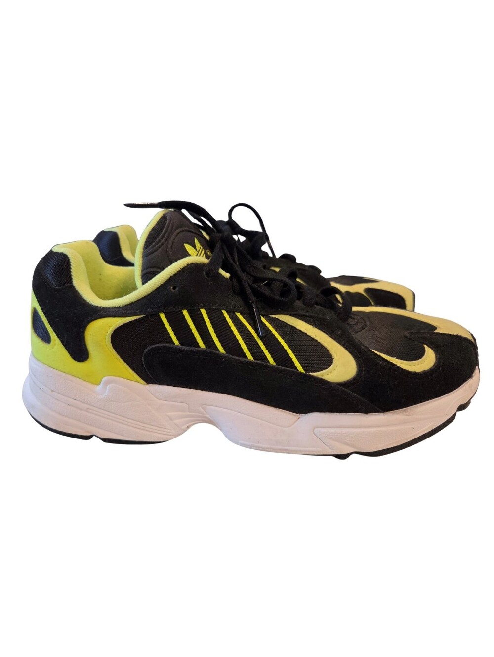 Adidas Originals Yung-1 Mens 9.5 Trainers Shoes Black Neon Volt Yellow EE5317